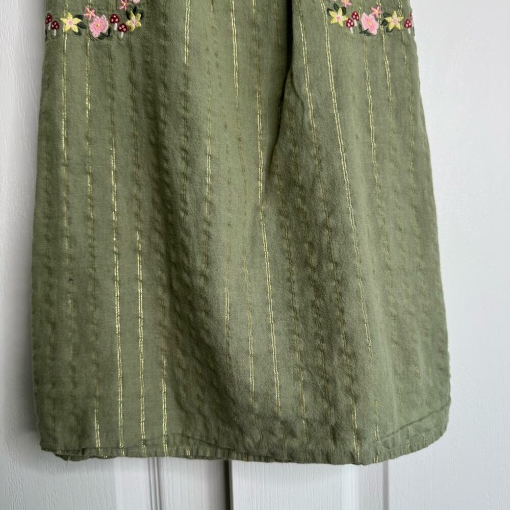 Gymboree Girls Embroidered Floral Dress Fairytale Forest Mushroom Floral Green 6 - Picture 8 of 12